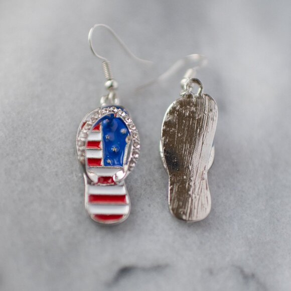 United States of America Shoe, Sandal Earrings American Flag, USA 4th of July - - Picture 6 of 10